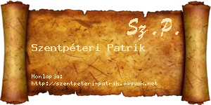 Szentpéteri Patrik névjegykártya