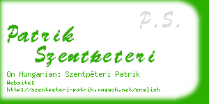 patrik szentpeteri business card