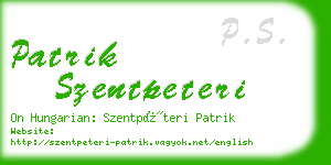 patrik szentpeteri business card